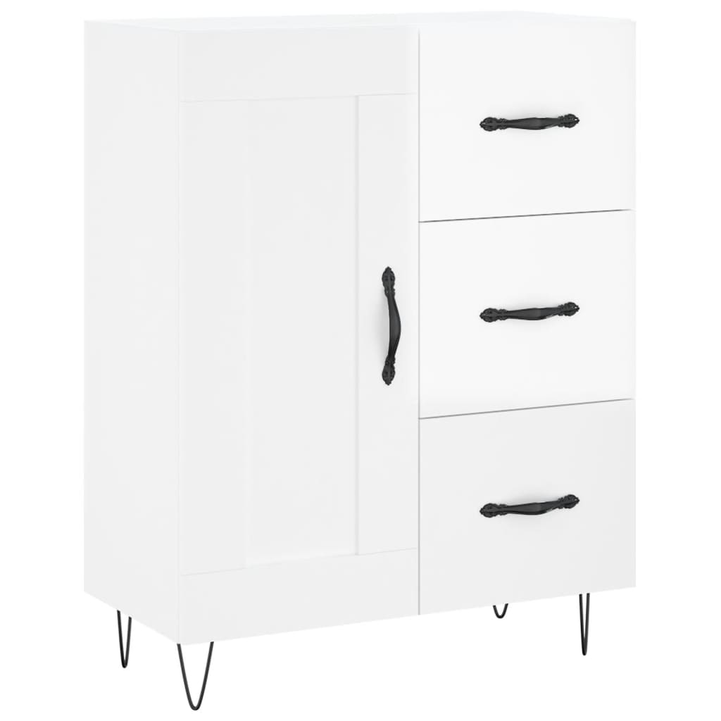 Credenza 69,5x34x90 cm in Legno Multistrato Bianco Lucido