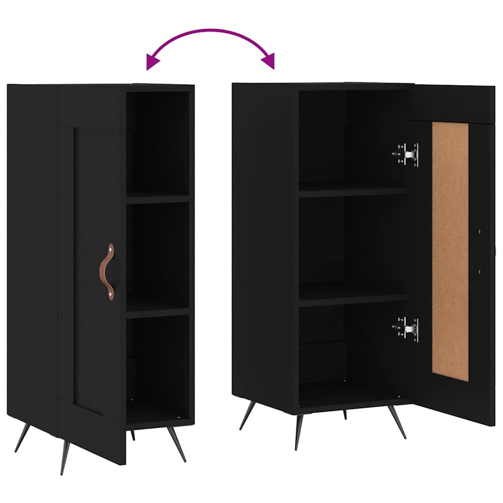 Credenza Nero 34,5x34x90 cm in Legno Multistrato | homemem39