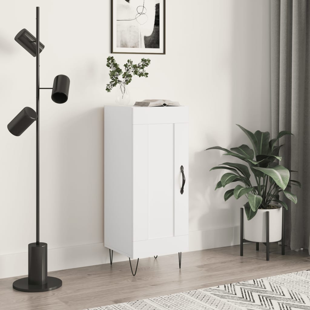 Credenza Bianca 34,5x34x90 cm in Legno Multistrato - homemem39