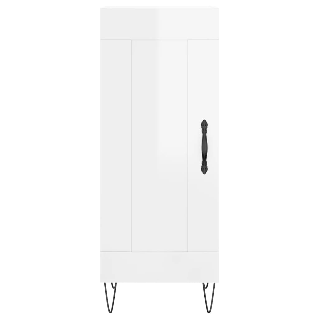 Credenza Bianco Lucido 34,5x34x90 cm in Legno Multistrato - homemem39