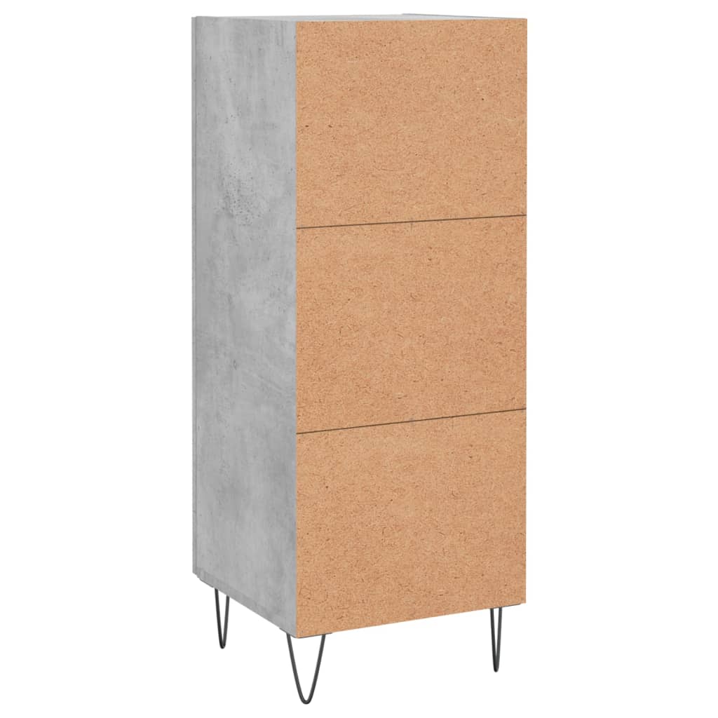 Credenza Grigio Cemento 34,5x34x90 cm in Legno Multistrato