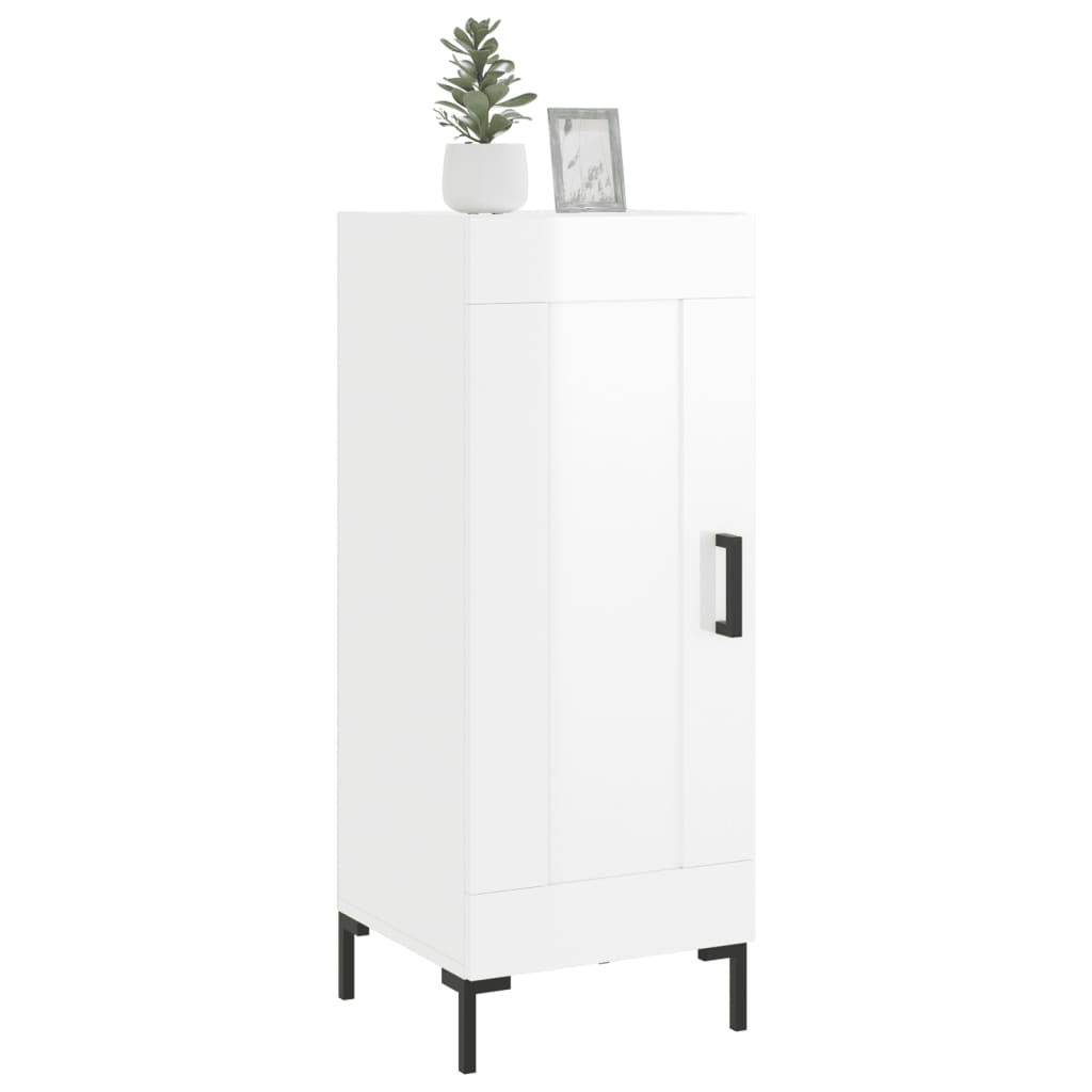 Credenza Bianco Lucido 34,5x34x90 cm in Legno Multistrato - homemem39