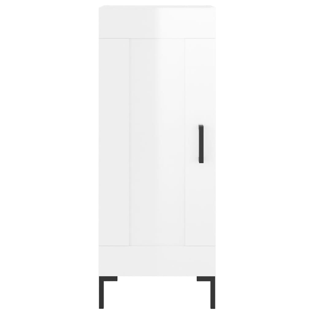 Credenza Bianco Lucido 34,5x34x90 cm in Legno Multistrato | homemem39