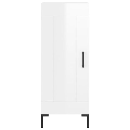 Credenza Bianco Lucido 34,5x34x90 cm in Legno Multistrato | homemem39