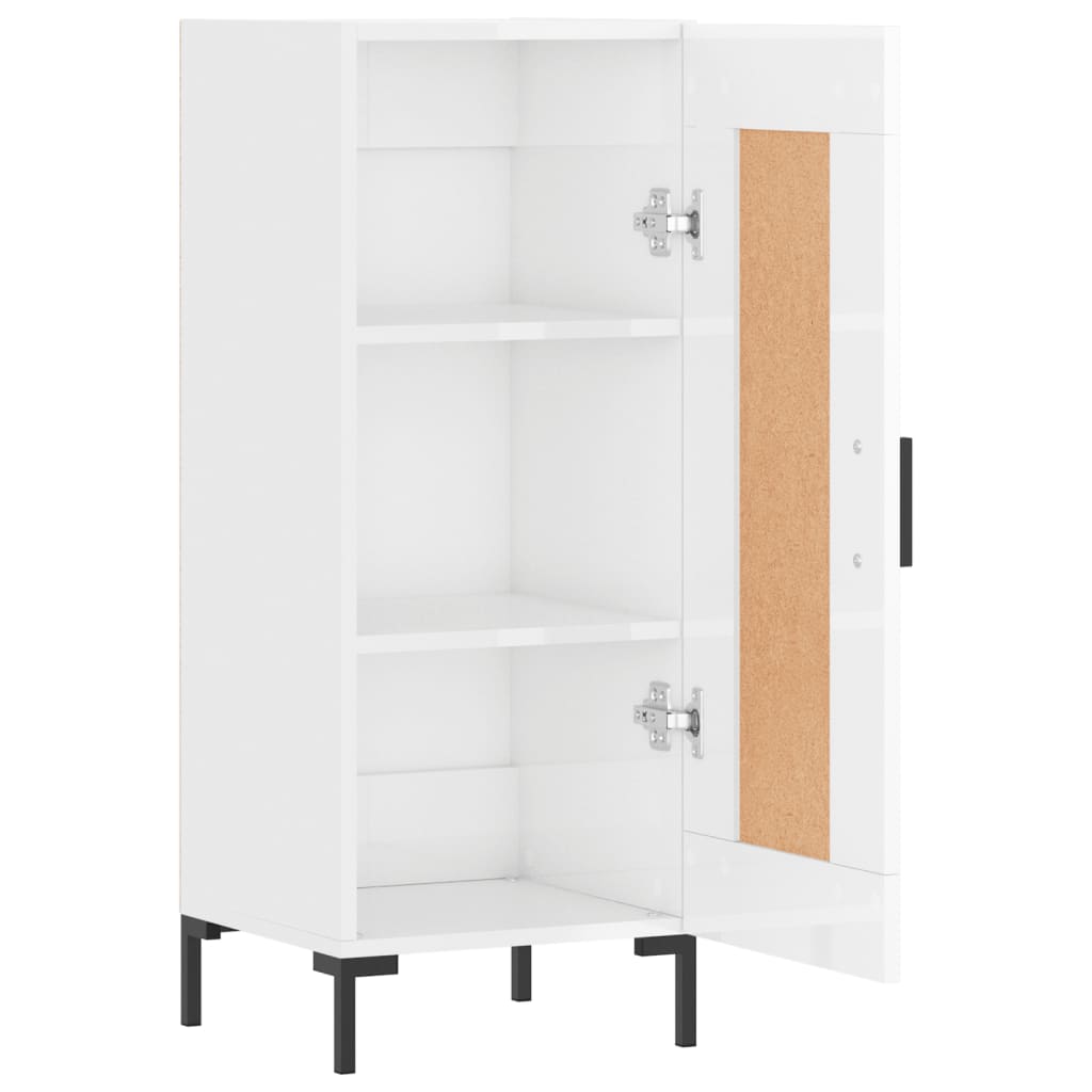 Credenza Bianco Lucido 34,5x34x90 cm in Legno Multistrato | homemem39