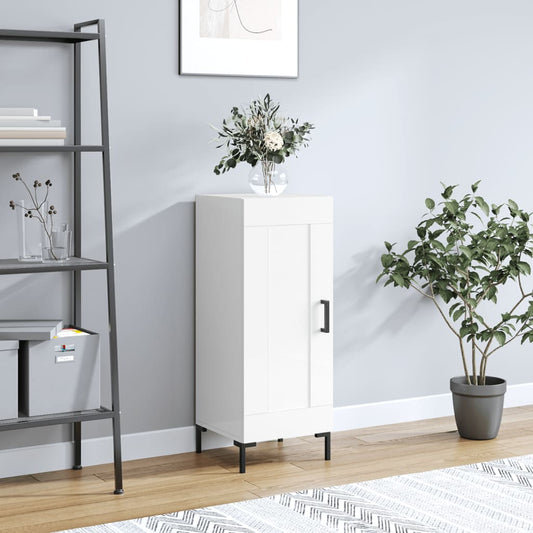 Credenza Bianco Lucido 34,5x34x90 cm in Legno Multistrato | homemem39