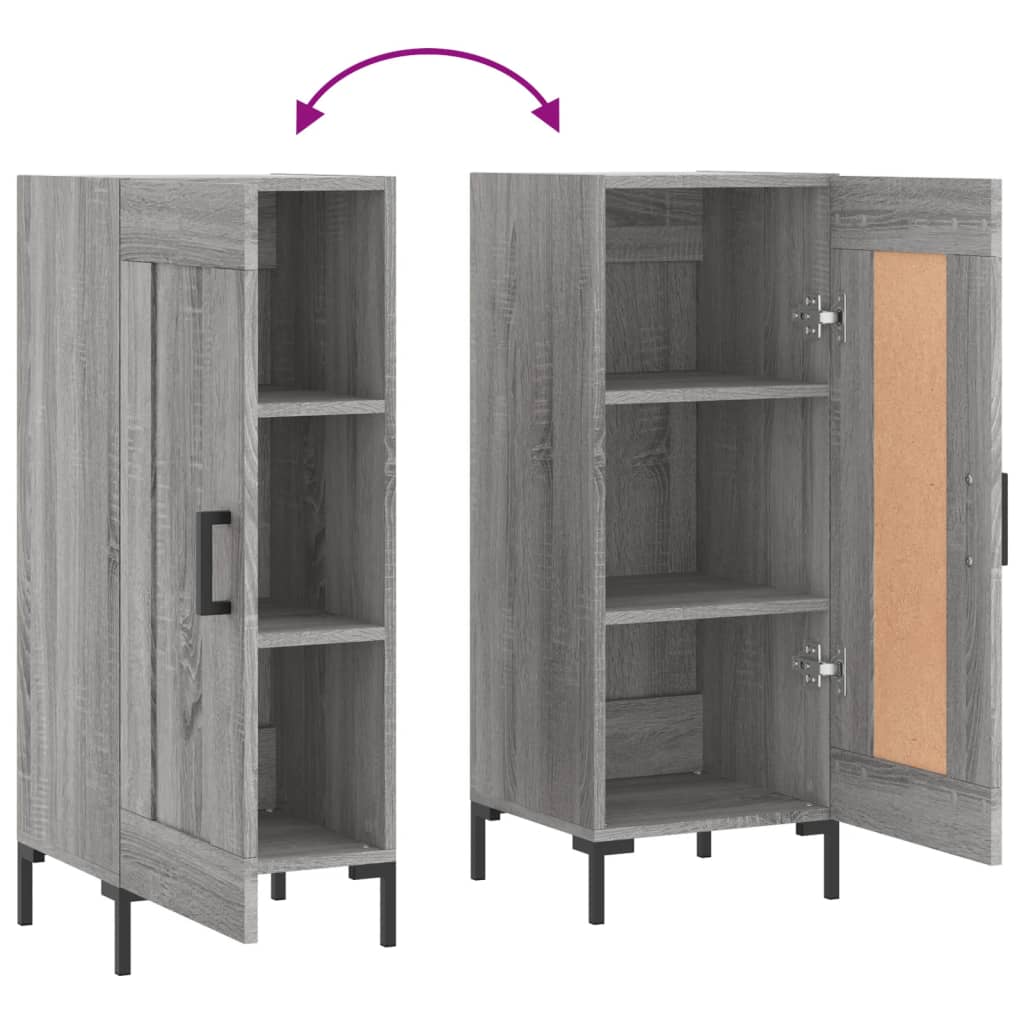 Credenza Grigio Sonoma 34,5x34x90 cm in Legno Multistrato