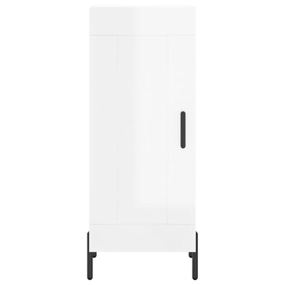 Credenza Bianco Lucido 34,5x34x90 cm in Legno Multistrato | homemem39