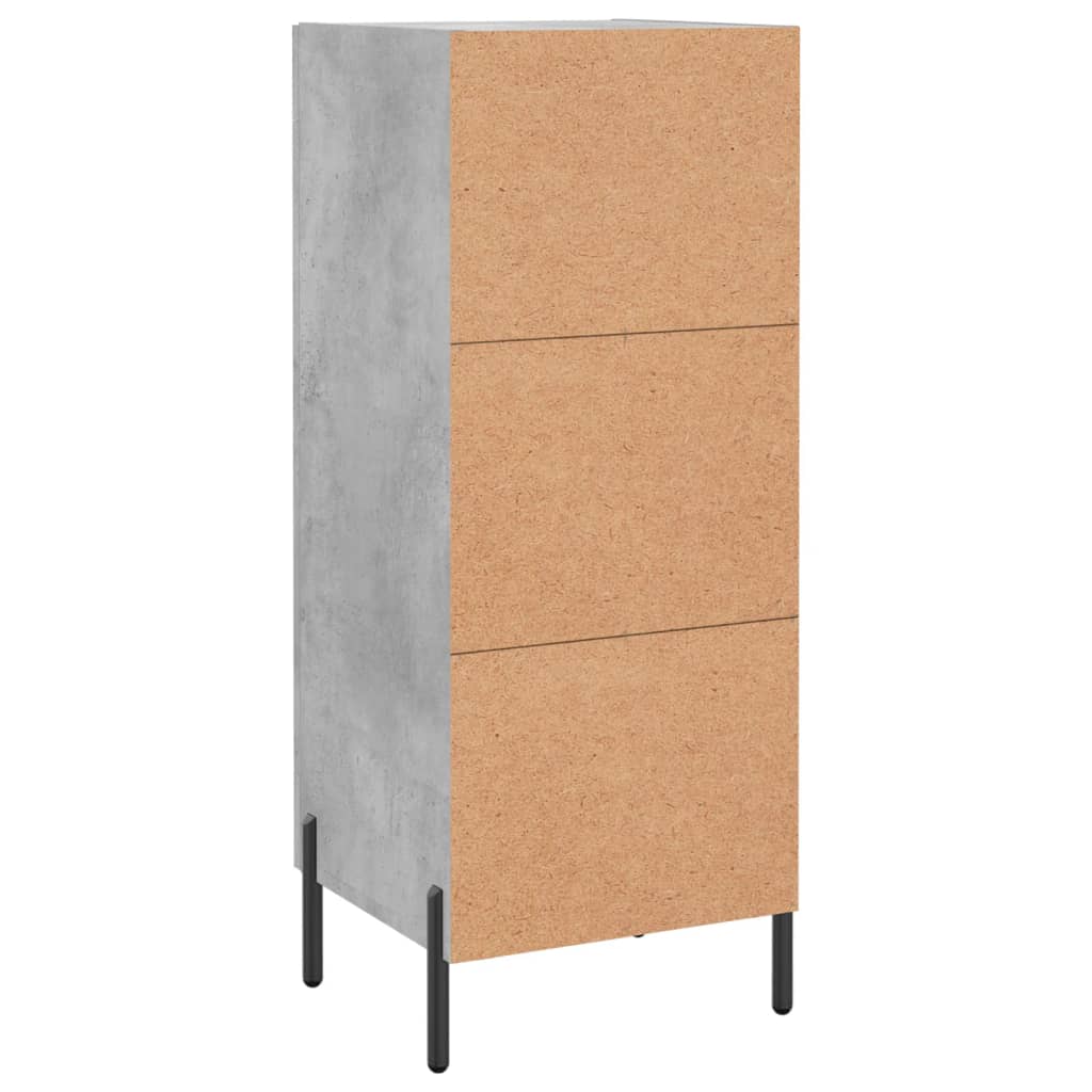 Credenza Grigio Cemento 34,5x34x90 cm in Legno Multistrato
