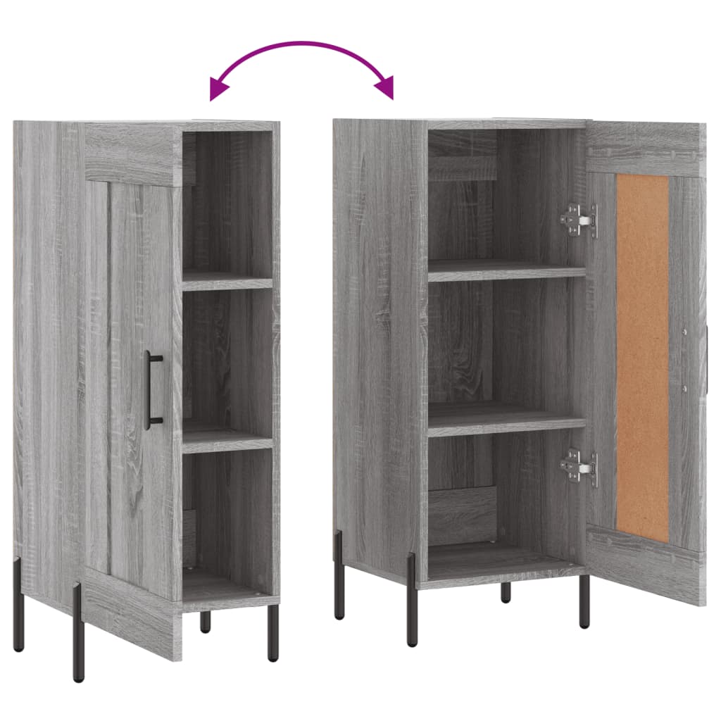 Credenza Grigio Sonoma 34,5x34x90 cm in Legno Multistrato