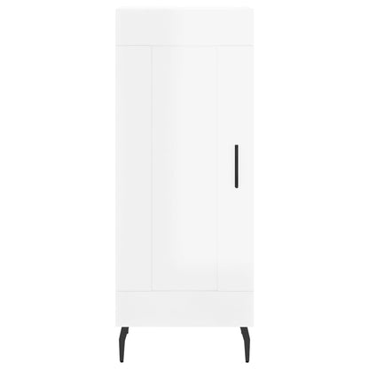 Credenza Bianco Lucido 34,5x34x90 cm in Legno Multistrato