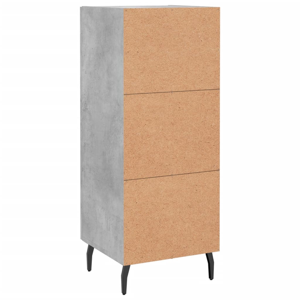 Credenza Grigio Cemento 34,5x34x90 cm in Legno Multistrato