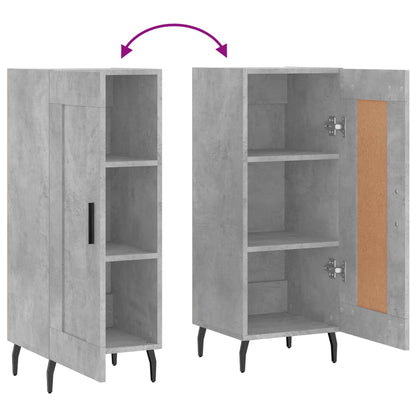 Credenza Grigio Cemento 34,5x34x90 cm in Legno Multistrato