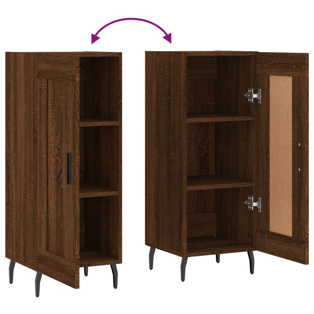 Credenza Rovere Marrone 34,5x34x90 cm in Legno Multistrato | homemem39