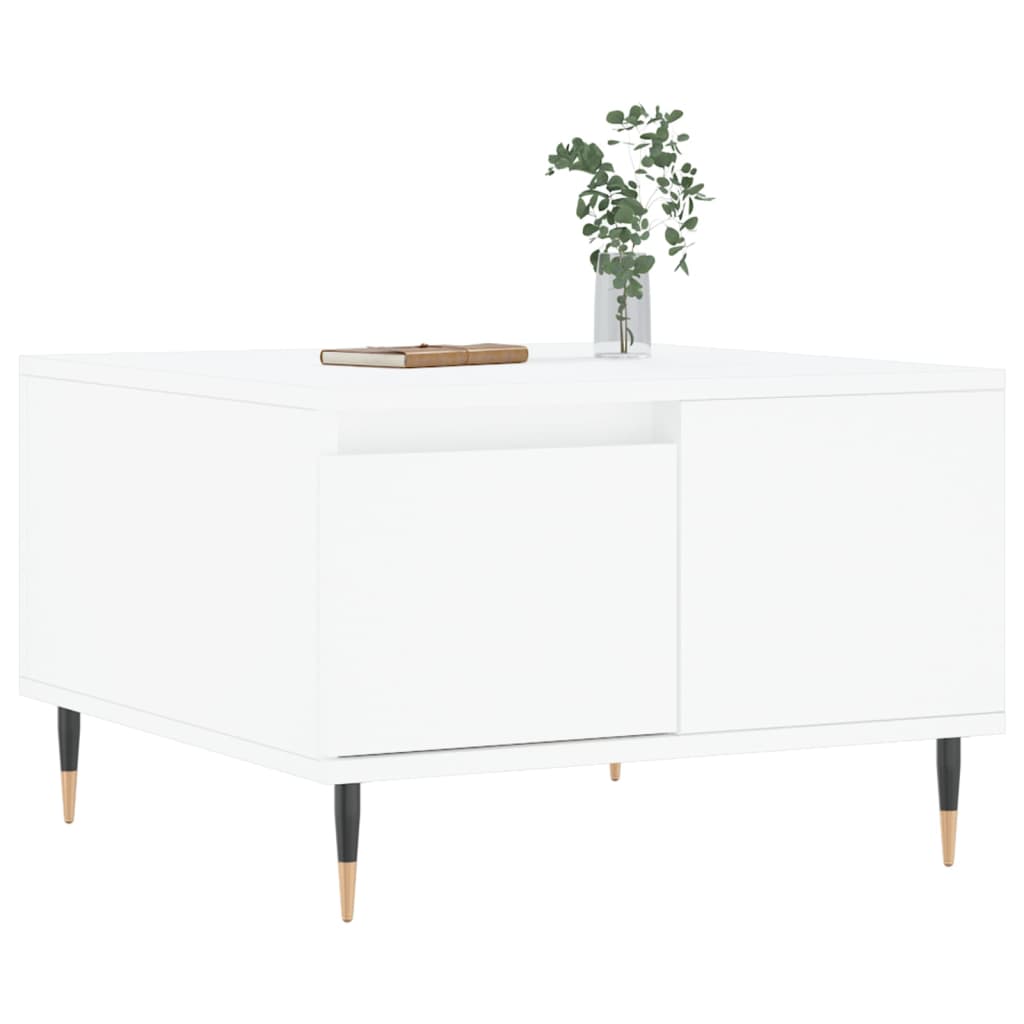Tavolino da Salotto Bianco 55x55x36,5 cm in Legno Multistrato | homemem39