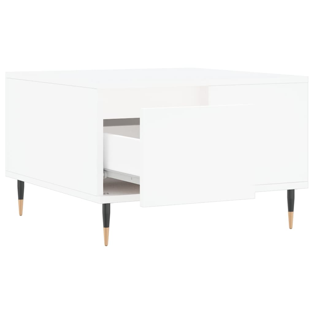 Tavolino da Salotto Bianco 55x55x36,5 cm in Legno Multistrato | homemem39