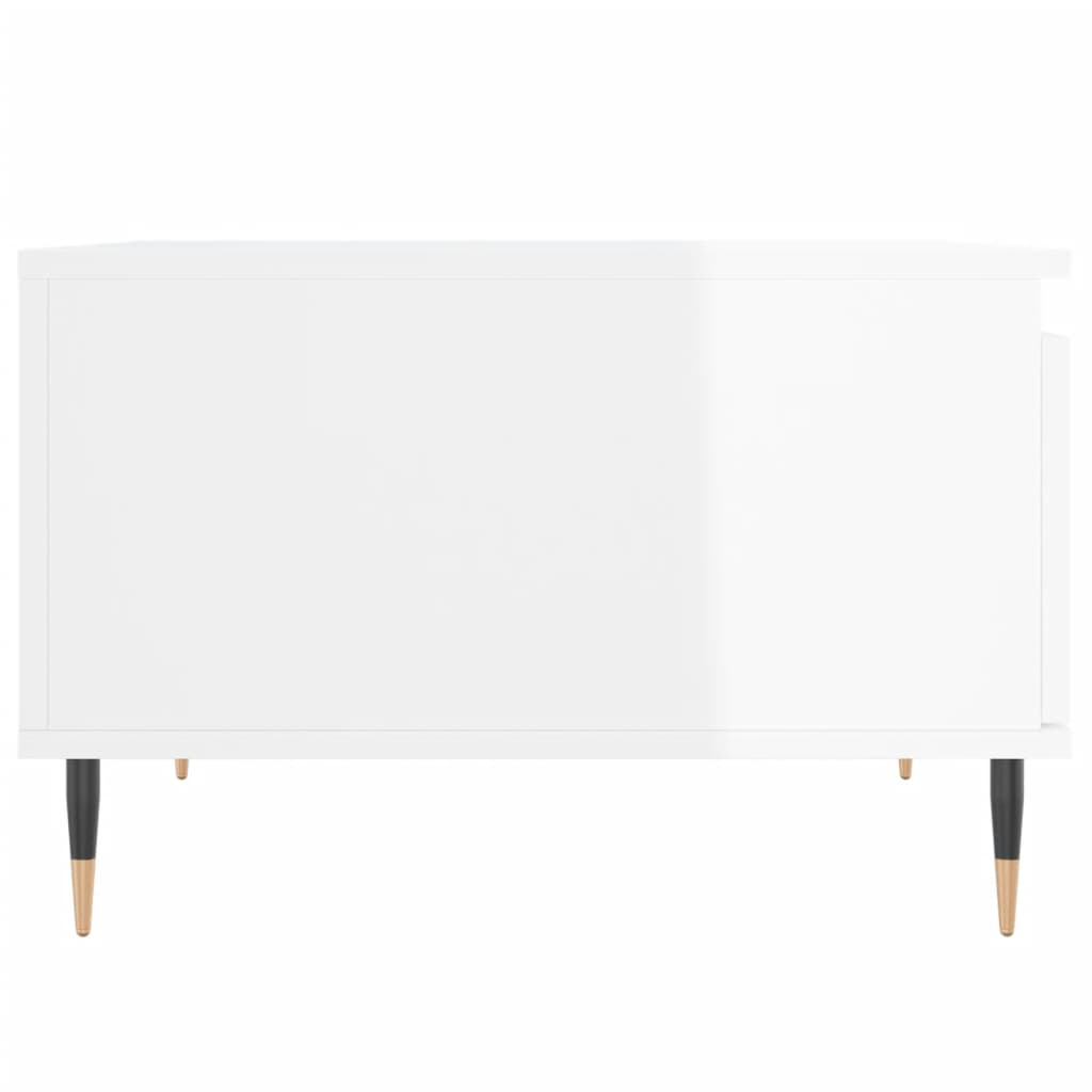 Tavolino Salotto Bianco Lucido 55x55x36,5 cm Legno Multistrato | homemem39