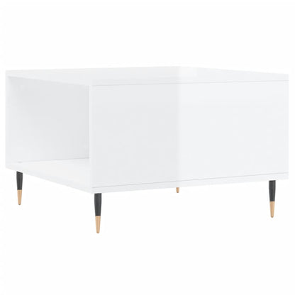 Tavolino Salotto Bianco Lucido 55x55x36,5 cm Legno Multistrato | homemem39