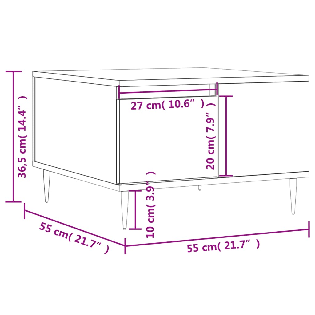 Tavolino Salotto Grigio Sonoma 55x55x36,5 cm Legno Multistrato | homemem39