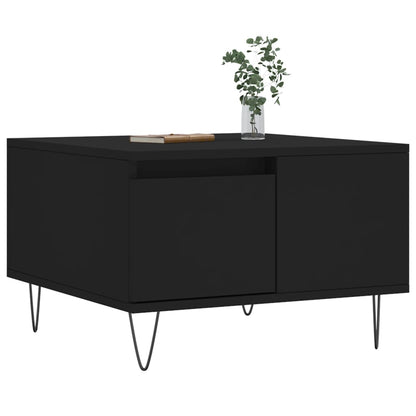 Tavolino da Salotto Nero 55x55x36,5 cm in Legno Multistrato