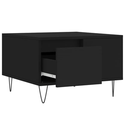 Tavolino da Salotto Nero 55x55x36,5 cm in Legno Multistrato | homemem39