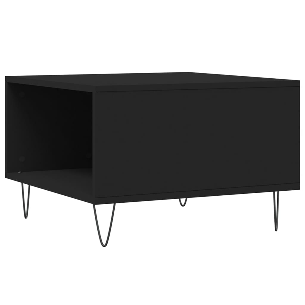 Tavolino da Salotto Nero 55x55x36,5 cm in Legno Multistrato | homemem39