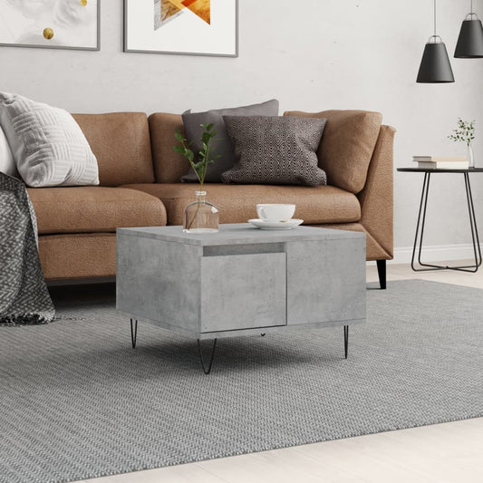 Tavolino Salotto Grigio Cemento 55x55x36,5 cm Legno Multistrato | homemem39