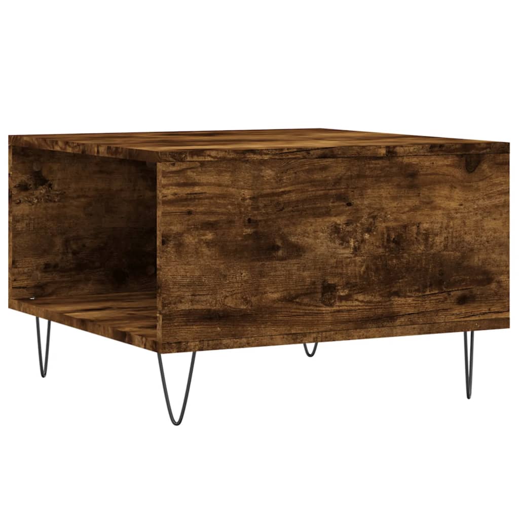Tavolino da Salotto Rovere Fumo 55x55x36,5 cm Legno Multistrato | homemem39