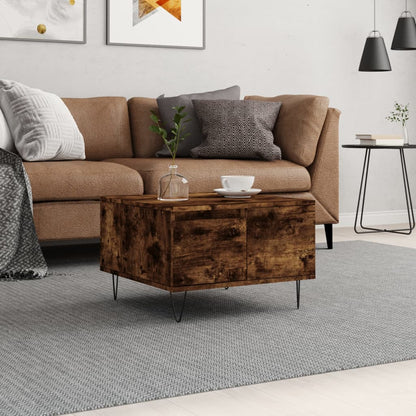 Tavolino da Salotto Rovere Fumo 55x55x36,5 cm Legno Multistrato | homemem39
