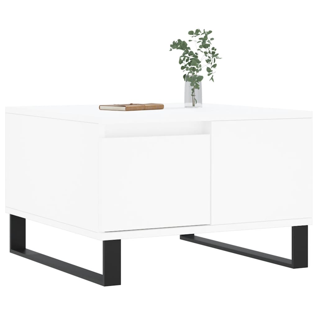 Tavolino da Salotto Bianco 55x55x36,5 cm in Legno Multistrato | homemem39
