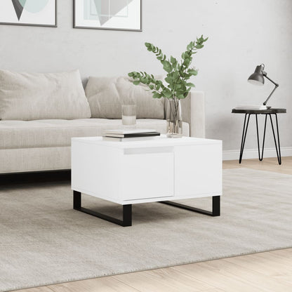 Tavolino da Salotto Bianco 55x55x36,5 cm in Legno Multistrato | homemem39