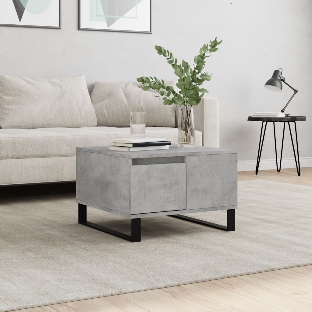 Tavolino Salotto Grigio Cemento 55x55x36,5 cm Legno Multistrato | homemem39