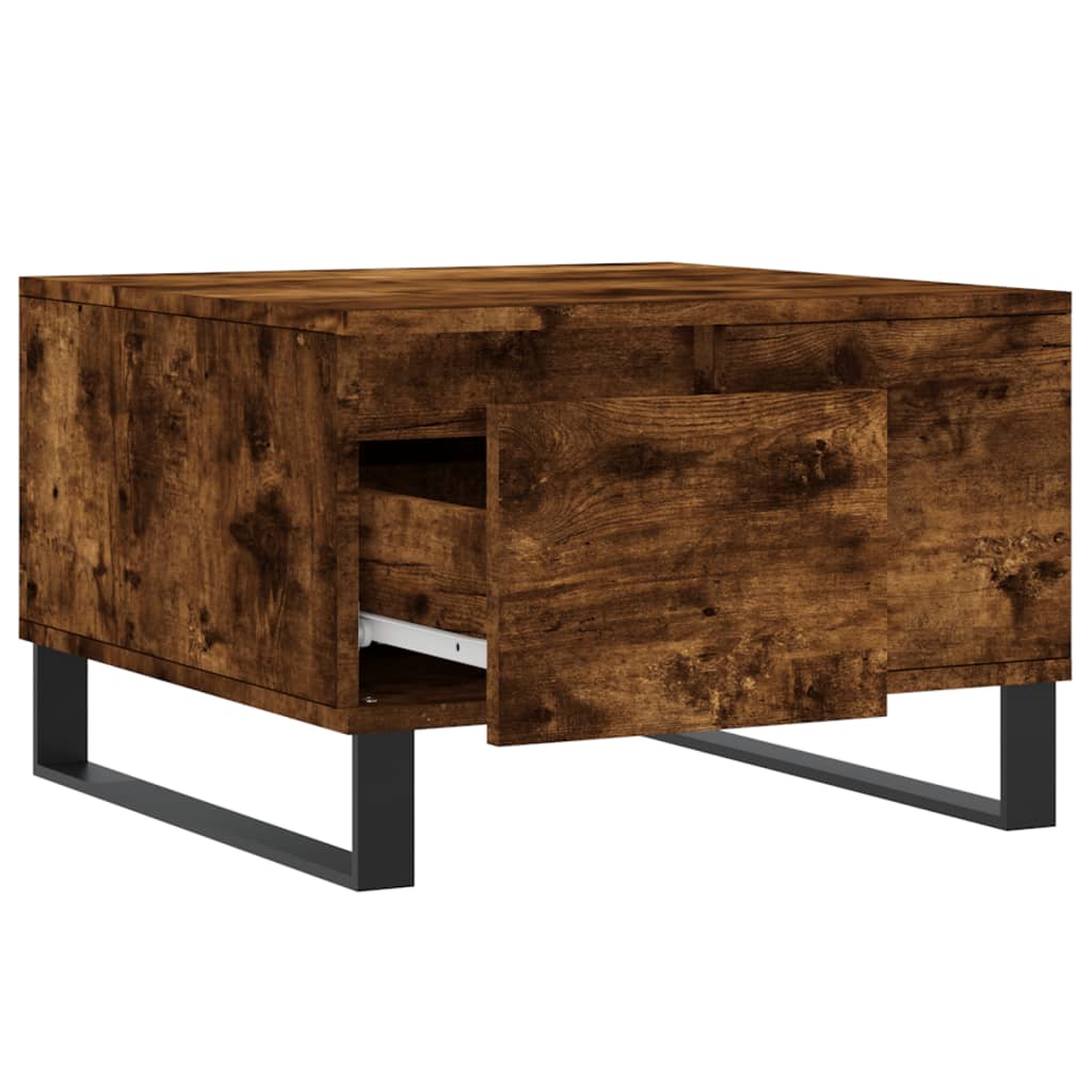 Tavolino da Salotto Rovere Fumo 55x55x36,5 cm Legno Multistrato | homemem39