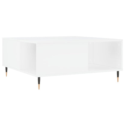 Tavolino da Salotto Bianco 80x80x36,5 cm in Legno Multistrato | homemem39