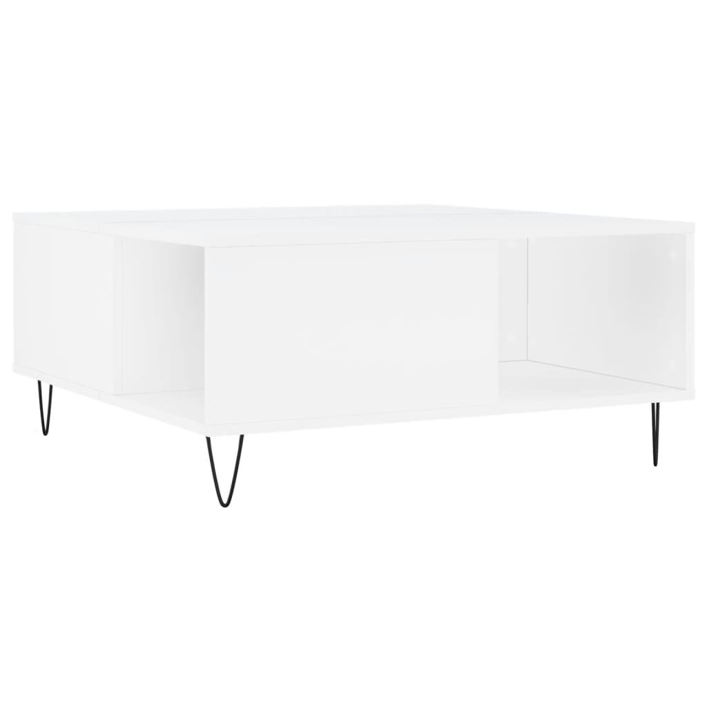 Tavolino da Salotto Bianco 80x80x36,5 cm in Legno Multistrato | homemem39