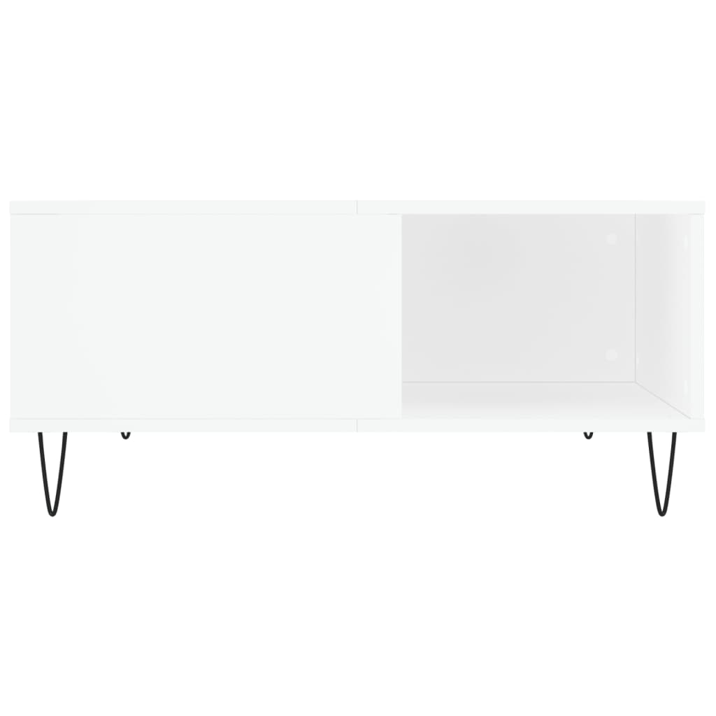Tavolino da Salotto Bianco 80x80x36,5 cm in Legno Multistrato | homemem39