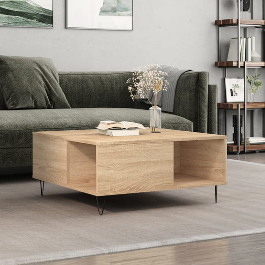 Tavolino Salotto Rovere Sonoma 80x80x36,5 cm Legno Multistrato | homemem39