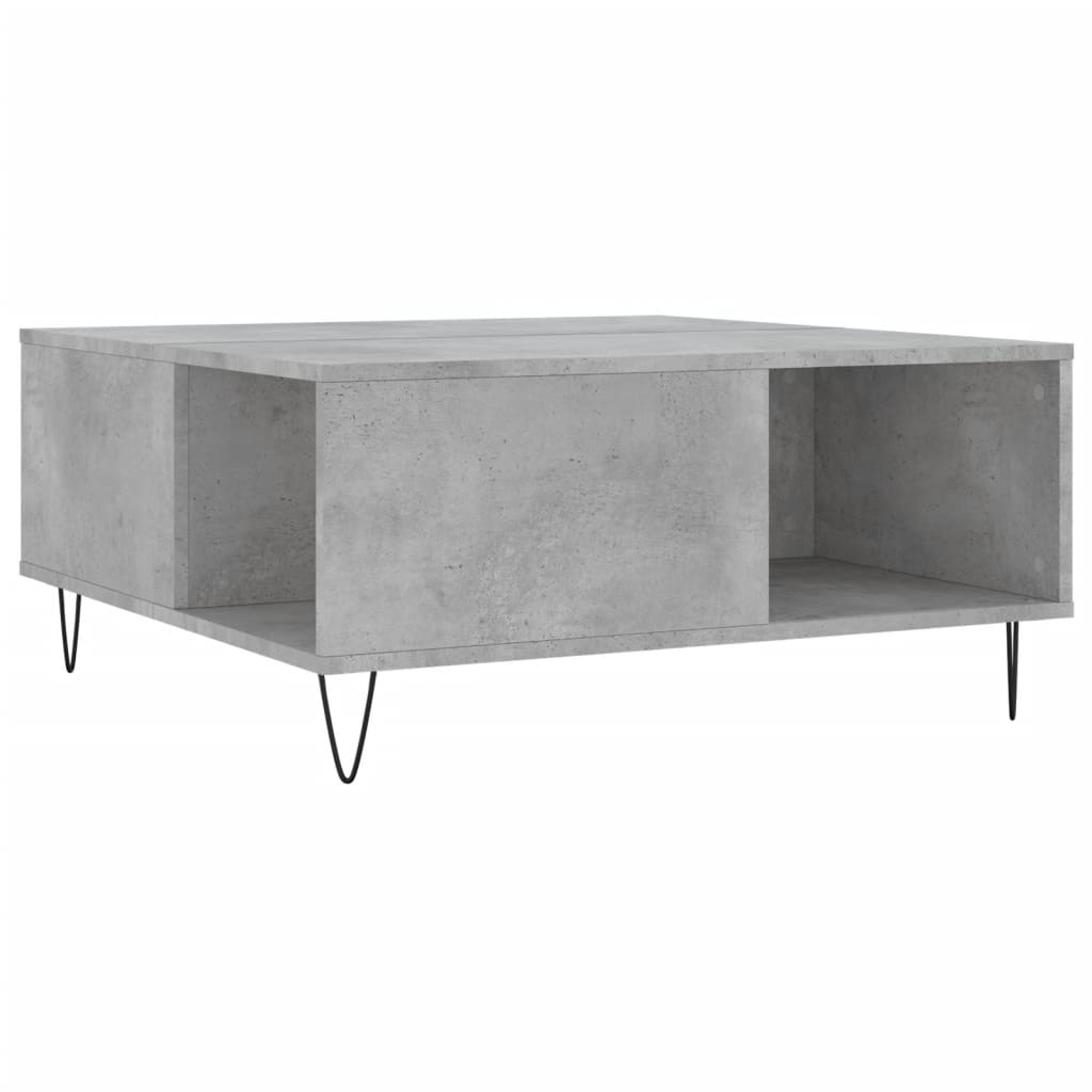 Tavolino Salotto Grigio Cemento 80x80x36,5 cm Legno Multistrato | homemem39