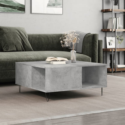 Tavolino Salotto Grigio Cemento 80x80x36,5 cm Legno Multistrato | homemem39