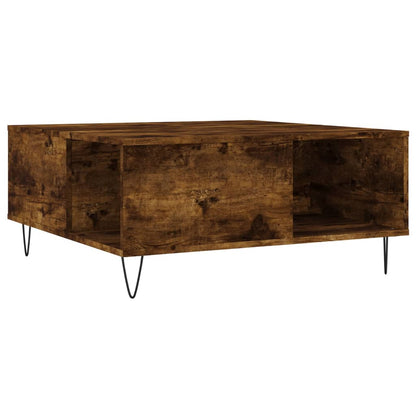 Tavolino da Salotto Rovere Fumo 80x80x36,5 cm Legno Multistrato | homemem39
