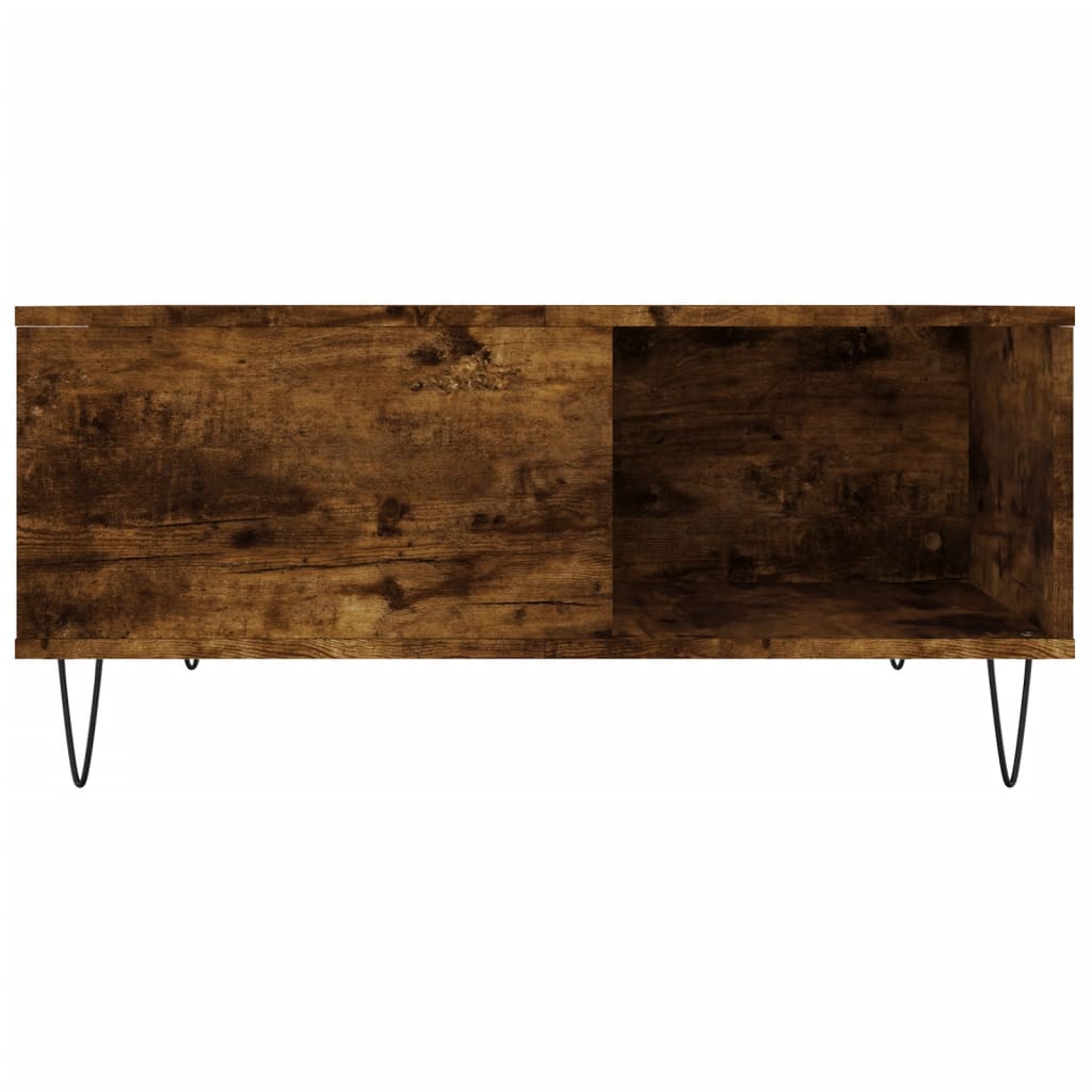 Tavolino da Salotto Rovere Fumo 80x80x36,5 cm Legno Multistrato | homemem39