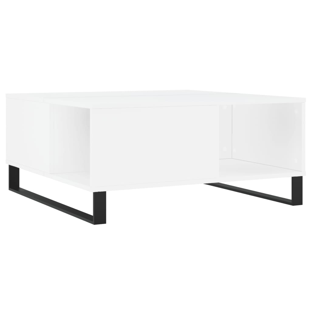 Tavolino da Salotto Bianco 80x80x36,5 cm in Legno Multistrato | homemem39