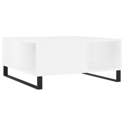 Tavolino da Salotto Bianco 80x80x36,5 cm in Legno Multistrato | homemem39