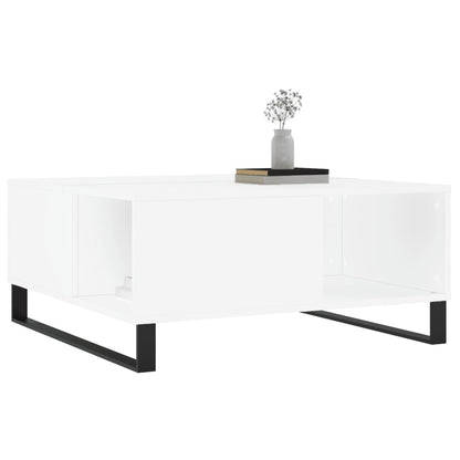 Tavolino da Salotto Bianco 80x80x36,5 cm in Legno Multistrato | homemem39