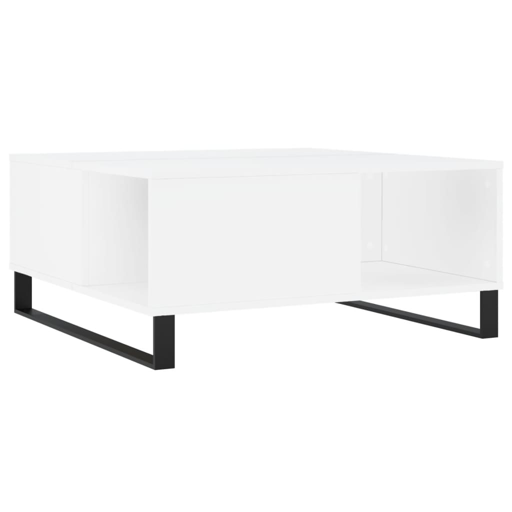 Tavolino da Salotto Bianco 80x80x36,5 cm in Legno Multistrato | homemem39
