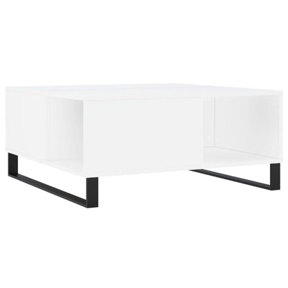 Tavolino da Salotto Bianco 80x80x36,5 cm in Legno Multistrato | homemem39