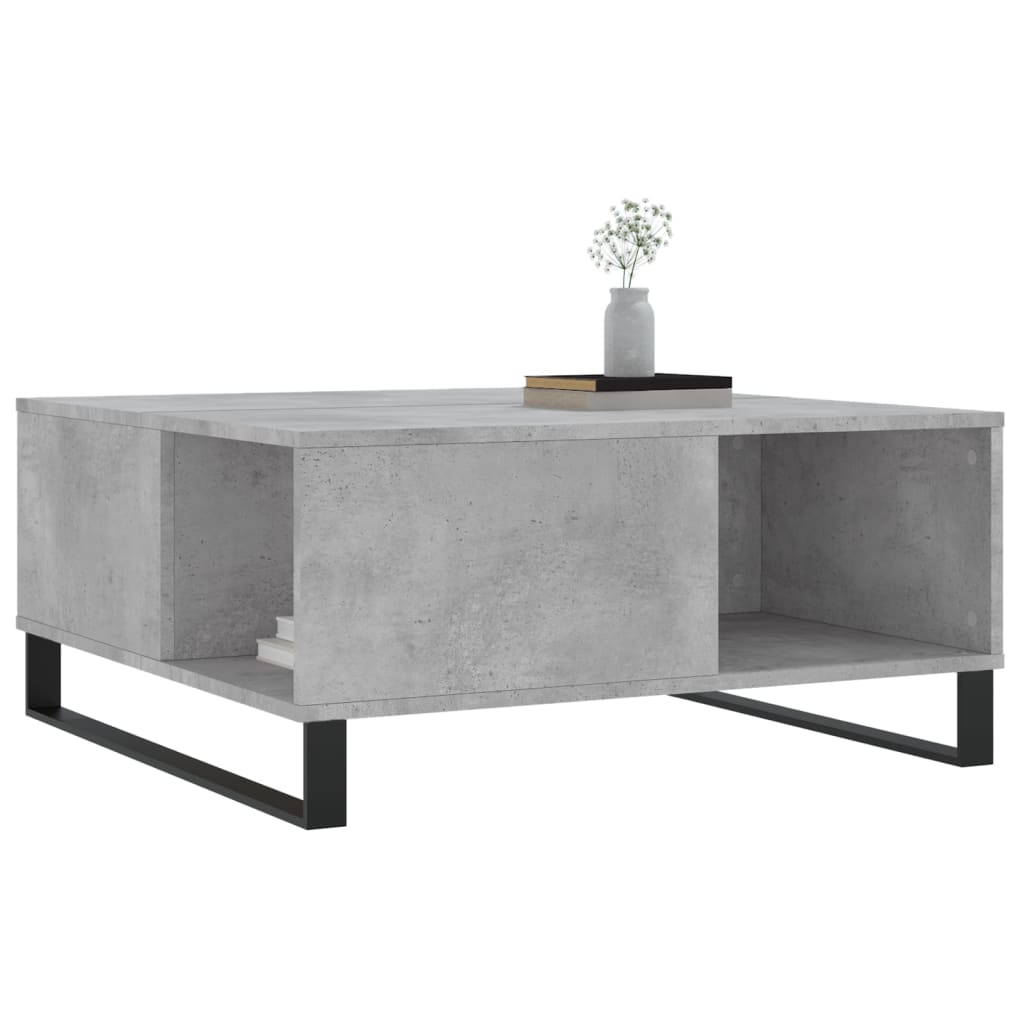 Tavolino Salotto Grigio Cemento 80x80x36,5 cm Legno Multistrato | homemem39