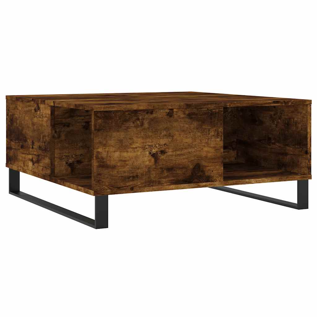 Tavolino da Salotto Rovere Fumo 80x80x36,5 cm Legno Multistrato | homemem39