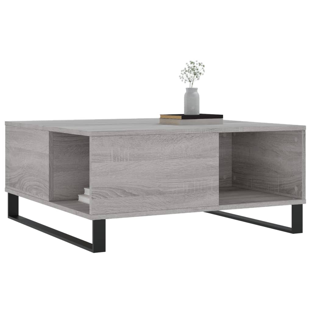 Tavolino Salotto Grigio Sonoma 80x80x36,5 cm Legno Multistrato