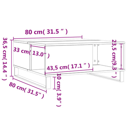 Tavolino Salotto Grigio Sonoma 80x80x36,5 cm Legno Multistrato | homemem39